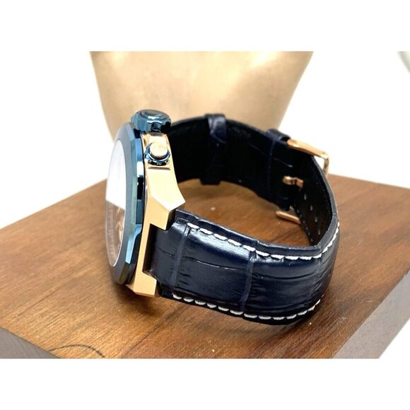 Roberto Bianci Men's Watch RB0135 Quartz Chronograph Blue Dial Rose Gold 44mm - Picture 10 of 15